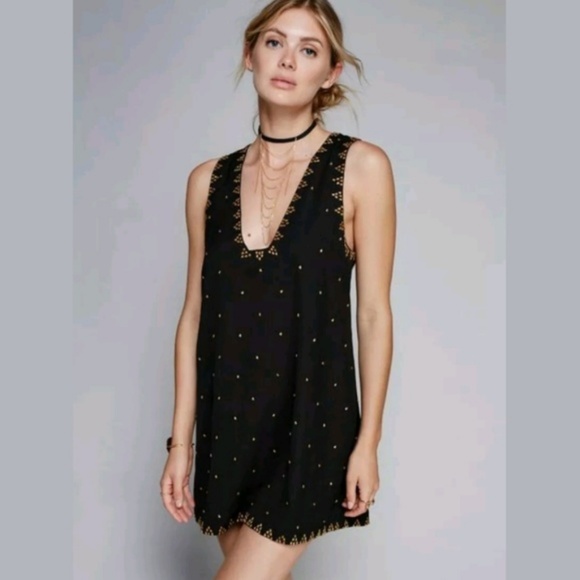 free people black and gold dress